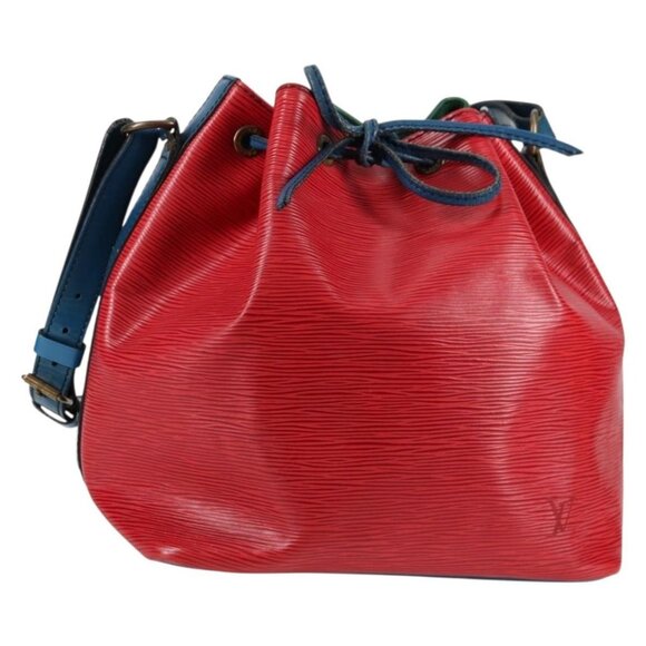 LOUIS VUITTON Epi Petit Noe Bag Tricolor Green Red blue LV Auth - Picture 1 of 16